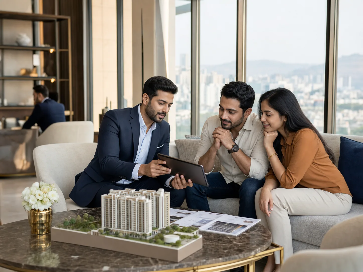 Buyer calculating the total cost of purchasing a flat